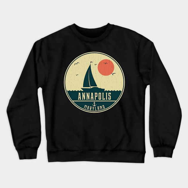 Annapolis Maryland Sailing Design Crewneck Sweatshirt by dk08